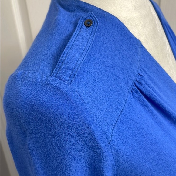 Maeve Anthropologie Blue Long Sleeve Wrap Dress - Picture 6 of 13